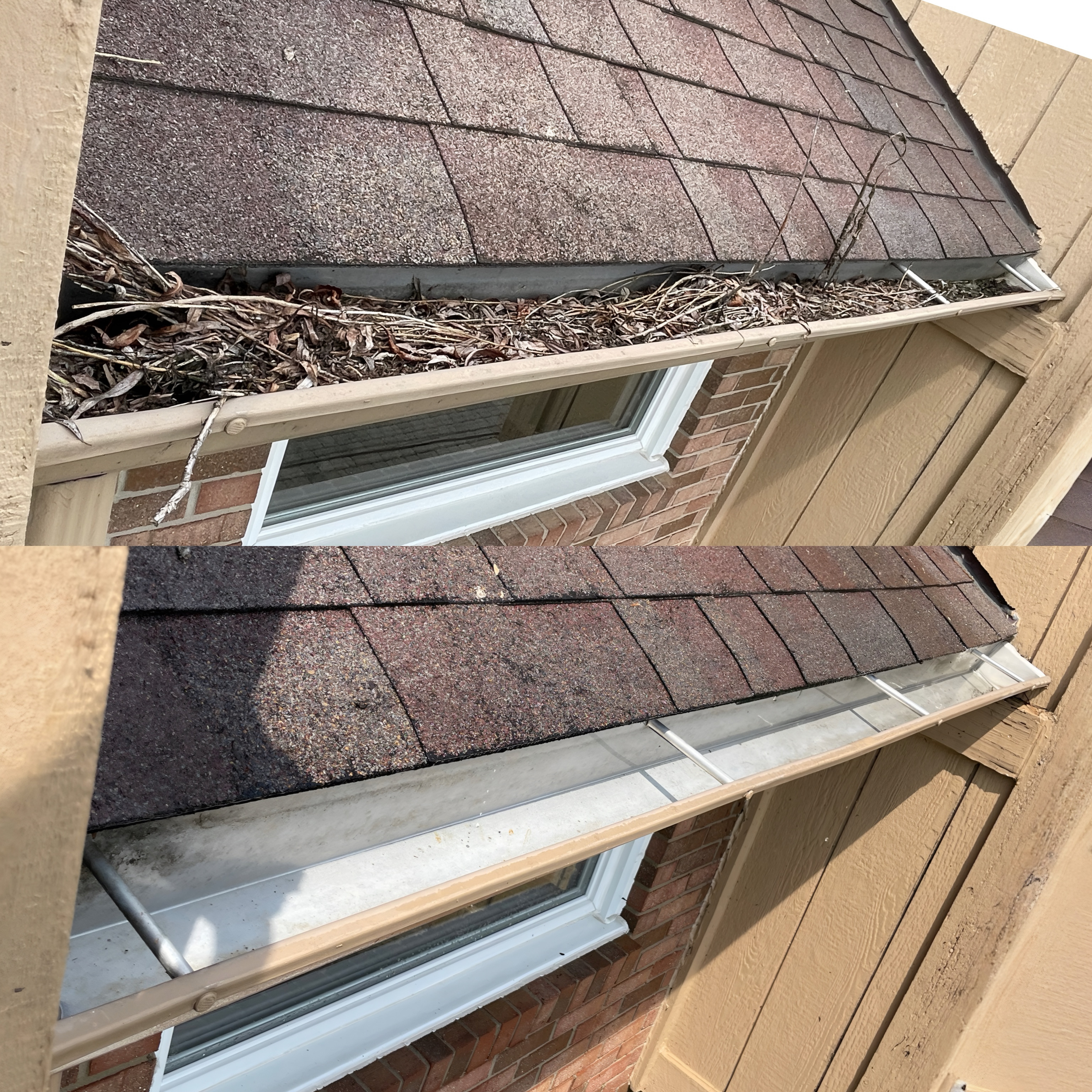 Gutter Cleaning Before & After